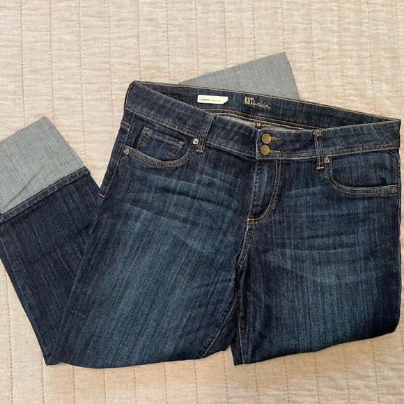 Kut from the Kloth Cameron Cuffed Straight-Leg Ankle Jeans Women's Blue Jeans - Picture 6 of 8